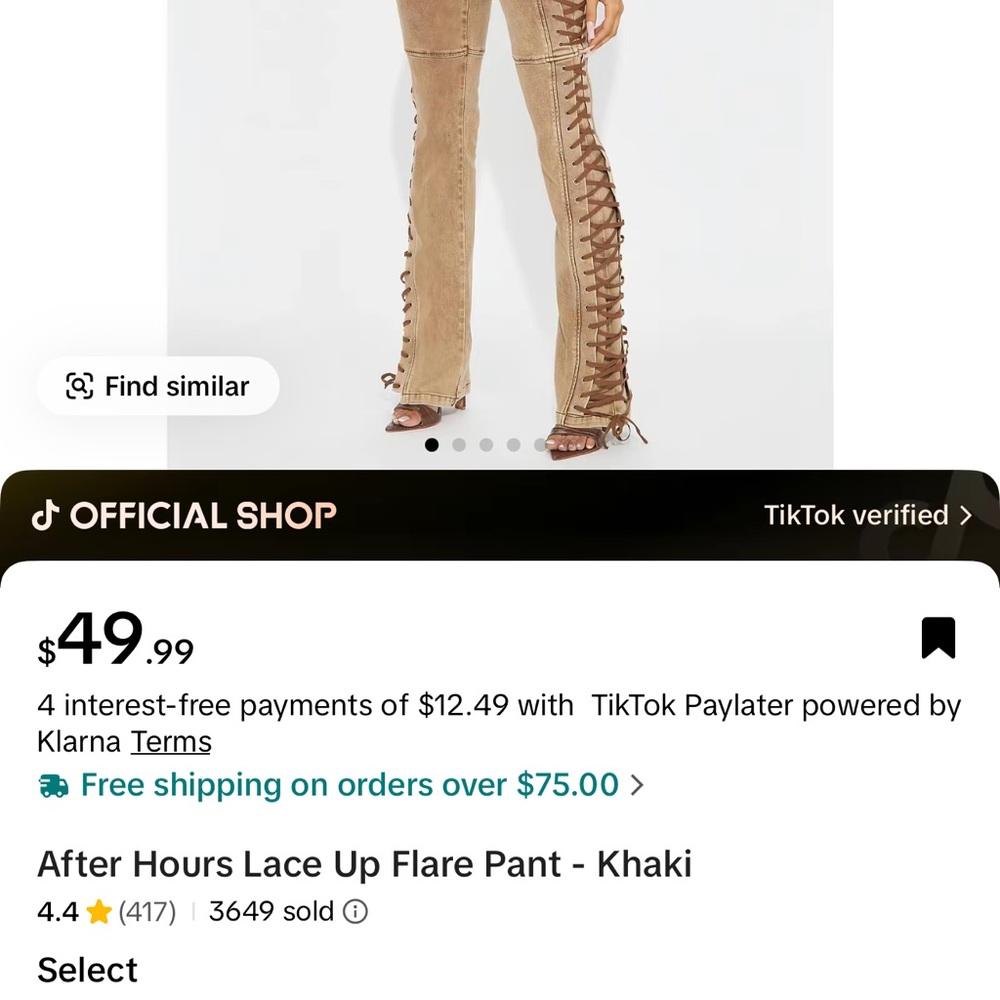 Fashion Nova Brown Lace-Up Wide Leg Jeans